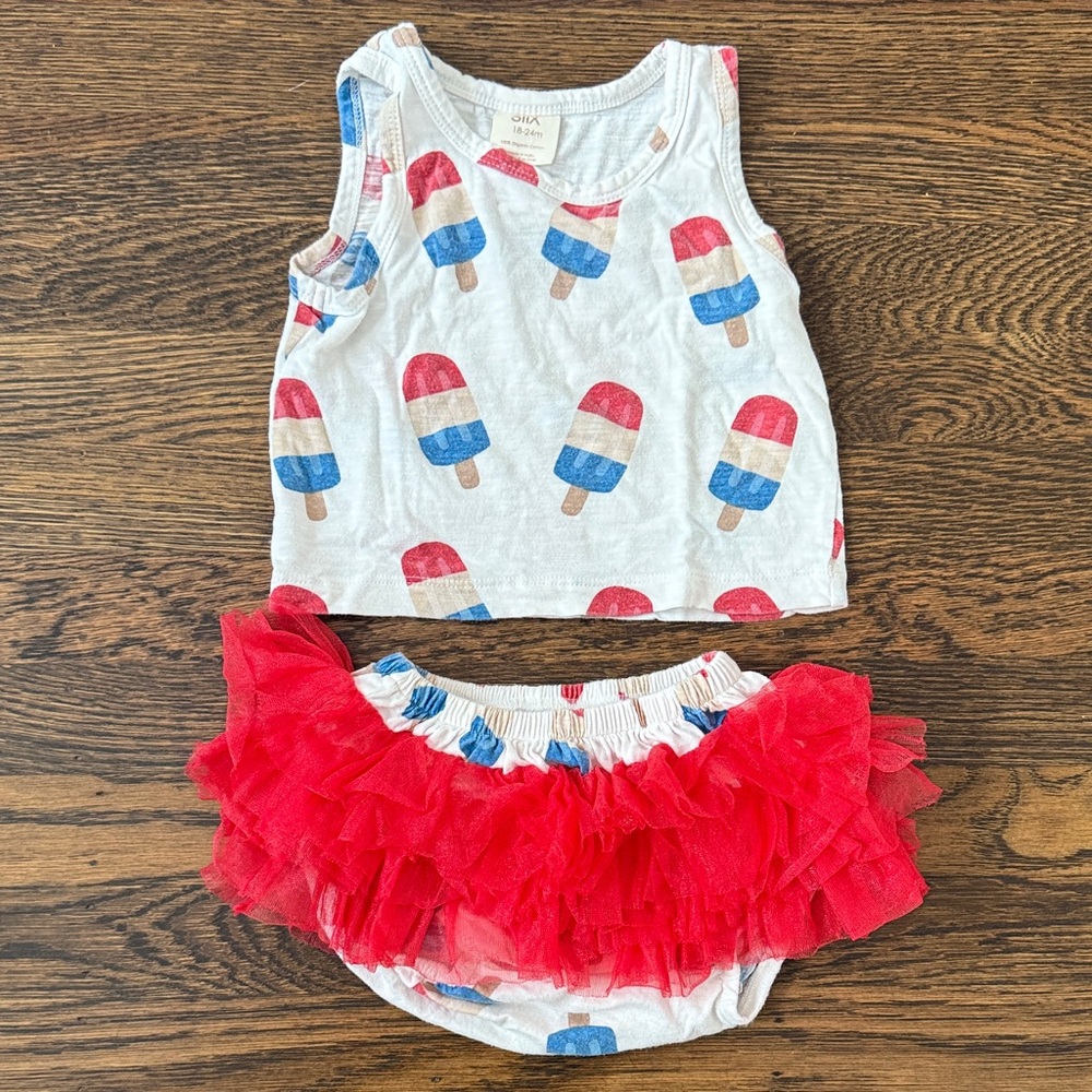 SIIX Collection Popsicle Organic Tutu Bloomer Set Size 18-24 Months